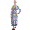 Blue Denim And Drawings Daisies Velvet Maxi Wrap Dress View1