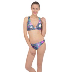 Blue Denim And Drawings Daisies Classic Banded Bikini Set  by snowwhitegirl