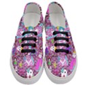 Blue Denim And Drawings Daisies Pink Women s Classic Low Top Sneakers View1