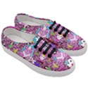 Blue Denim And Drawings Daisies Pink Women s Classic Low Top Sneakers View3