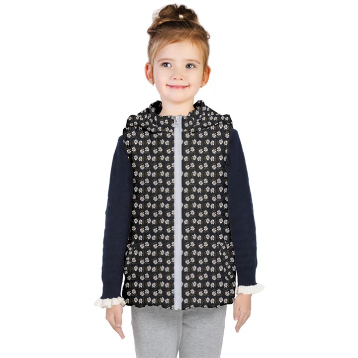 Daisy Black Kids  Hooded Puffer Vest