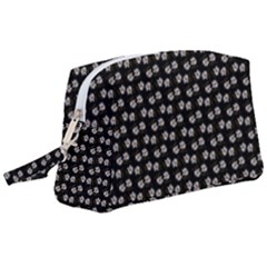 Daisy Black Wristlet Pouch Bag (large) by snowwhitegirl