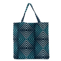 Blue Motif Design Grocery Tote Bag by tmsartbazaar