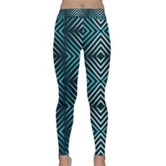 Blue Motif Design Classic Yoga Leggings by tmsartbazaar