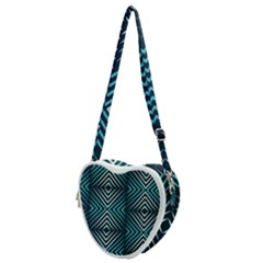 Blue Motif Design Heart Shoulder Bag by tmsartbazaar