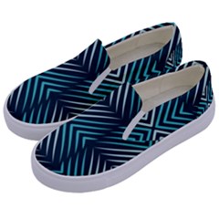 Blue Motif Design Kids  Canvas Slip Ons by tmsartbazaar