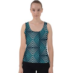 Blue Motif Design Velvet Tank Top by tmsartbazaar