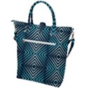 Blue Motif Design Buckle Top Tote Bag View2