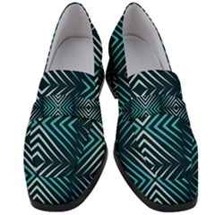 Blue Motif Design Women s Chunky Heel Loafers by tmsartbazaar