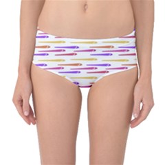 Cartoon Style Snake Drawing Motif Pattern Print Mid-waist Bikini Bottoms by dflcprintsclothing