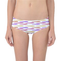 Cartoon Style Snake Drawing Motif Pattern Print Classic Bikini Bottoms