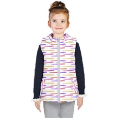 Cartoon Style Snake Drawing Motif Pattern Print Kids  Hooded Puffer Vest by dflcprintsclothing