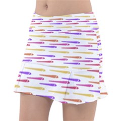 Cartoon Style Snake Drawing Motif Pattern Print Tennis Skorts by dflcprintsclothing