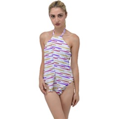 Cartoon Style Snake Drawing Motif Pattern Print Go With The Flow One Piece Swimsuit by dflcprintsclothing