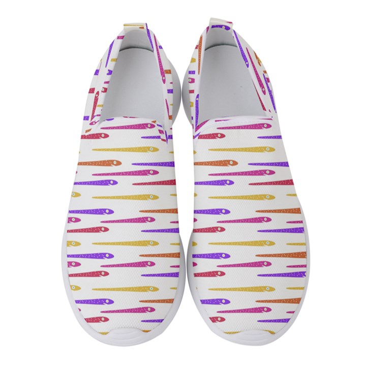 Cartoon Style Snake Drawing Motif Pattern Print Women s Slip On Sneakers