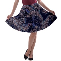 Glowing Coral Pattern A-line Skater Skirt by LoolyElzayat