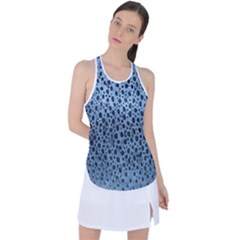 Blue Spotty Pattern Racer Back Mesh Tank Top by LoolyElzayat