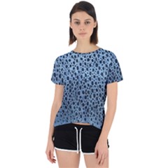 Blue Spotty Pattern Open Back Sport Tee