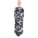 Army winter camo, camouflage pattern, grey, black Quarter Sleeve Wrap Maxi Dress View2