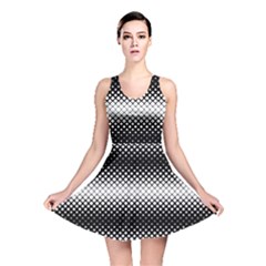 Geometrical Blocks, Rhombus Black And White Pattern Reversible Skater Dress by Casemiro