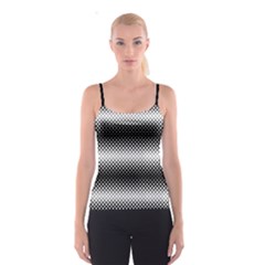 Geometrical Blocks, Rhombus Black And White Pattern Spaghetti Strap Top by Casemiro