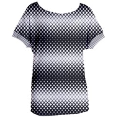 Geometrical Blocks, Rhombus Black And White Pattern Women s Oversized Tee by Casemiro