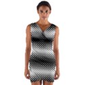 Geometrical blocks, rhombus black and white pattern Wrap Front Bodycon Dress View1