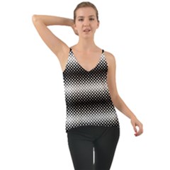 Geometrical Blocks, Rhombus Black And White Pattern Chiffon Cami by Casemiro