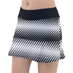 Geometrical Blocks, Rhombus Black And White Pattern Tennis Skorts by Casemiro