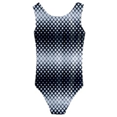 Geometrical Blocks, Rhombus Black And White Pattern Kids  Cut-out Back One Piece Swimsuit by Casemiro