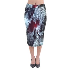 Flamelet Velvet Midi Pencil Skirt by Sparkle