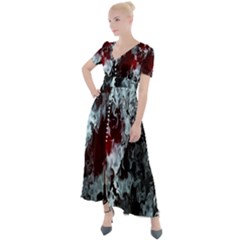 Flamelet Button Up Short Sleeve Maxi Dress by Sparkle