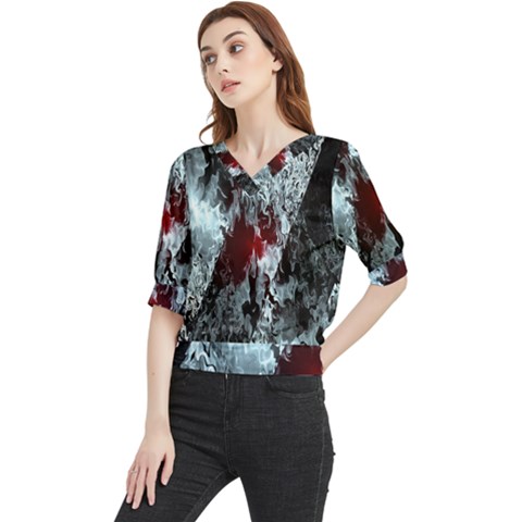 Flamelet Quarter Sleeve Blouse by Sparkle