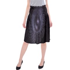 Fractal Flowers Midi Beach Skirt by Sparkle