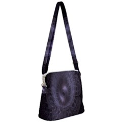 Fractal Flowers Zipper Messenger Bag by Sparkle