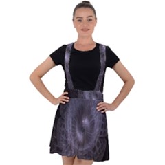 Fractal Flowers Velvet Suspender Skater Skirt by Sparkle