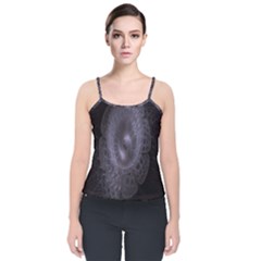 Fractal Flowers Velvet Spaghetti Strap Top by Sparkle