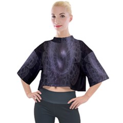 Fractal Flowers Mock Neck Tee