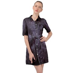 Fractal Flowers Belted Shirt Dress by Sparkle