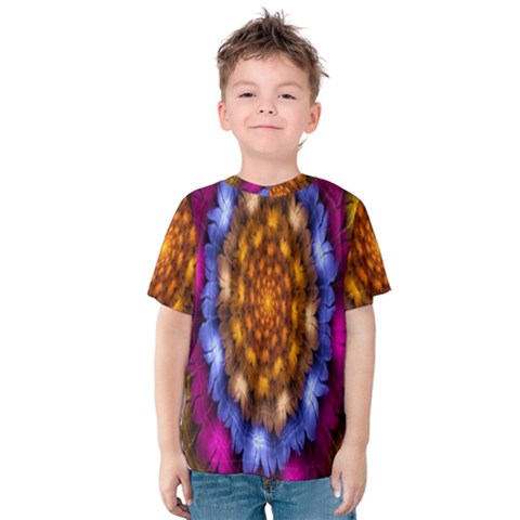 Fractal Flower Kids  Cotton Tee by Sparkle