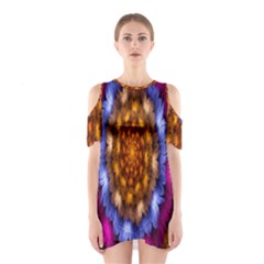 Fractal Flower Shoulder Cutout One Piece Dress by Sparkle