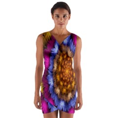 Fractal Flower Wrap Front Bodycon Dress by Sparkle