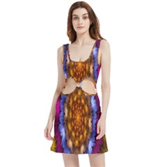 Fractal Flower Velvet Cutout Dress