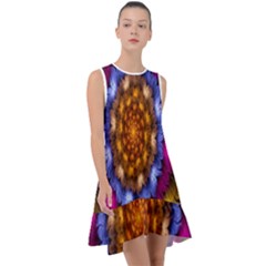 Fractal Flower Frill Swing Dress by Sparkle