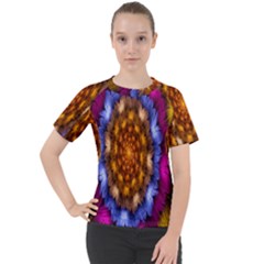 Fractal Flower Women s Sport Raglan Tee