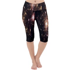 Glowing Sparks Lightweight Velour Cropped Yoga Leggings by Sparkle