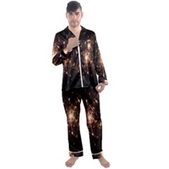 Glowing Sparks Men s Long Sleeve Satin Pyjamas Set