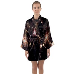 Glowing Sparks Long Sleeve Satin Kimono by Sparkle