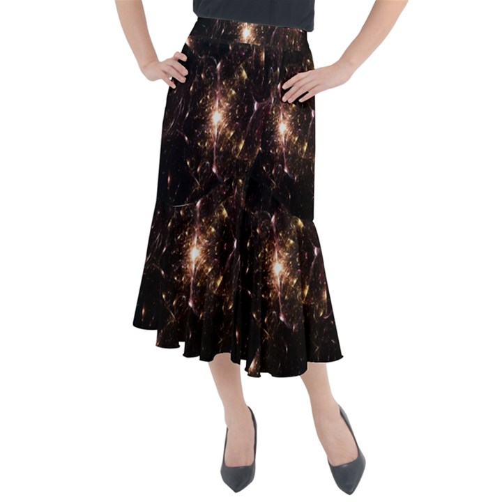 Glowing Sparks Midi Mermaid Skirt