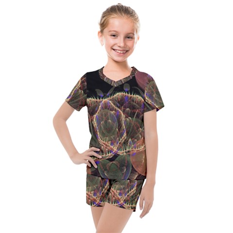 Fractal Geometry Kids  Mesh Tee And Shorts Set by Sparkle